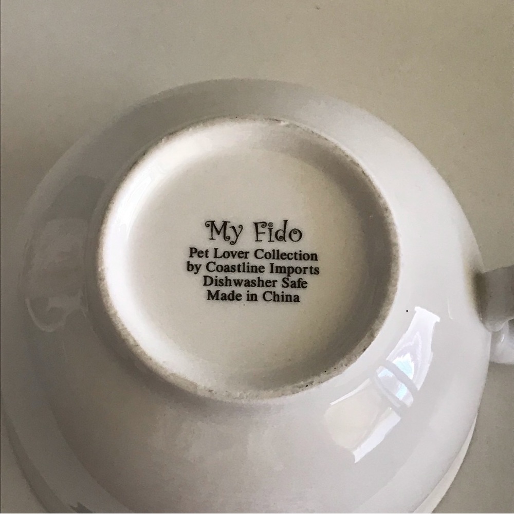 "My Dog is Family" Coffee Cup Mug My Fido Pet Lover Collection- Whte W/Gold Trim - Picture 10 of 13